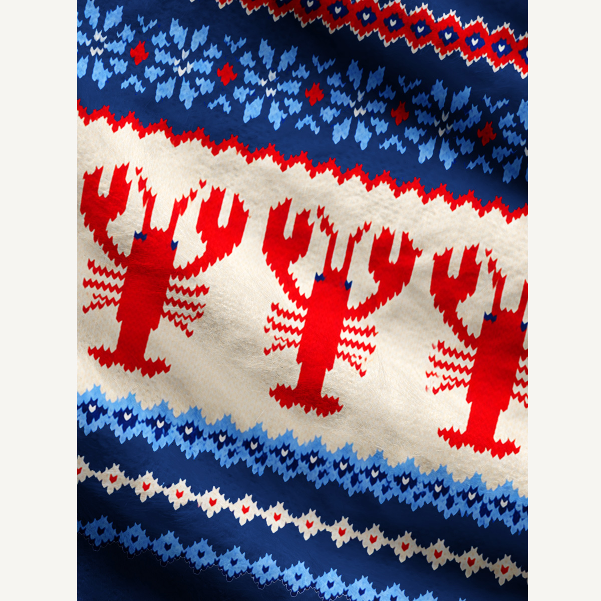 Lobster Fair Isle Print Cardigan Sweaters