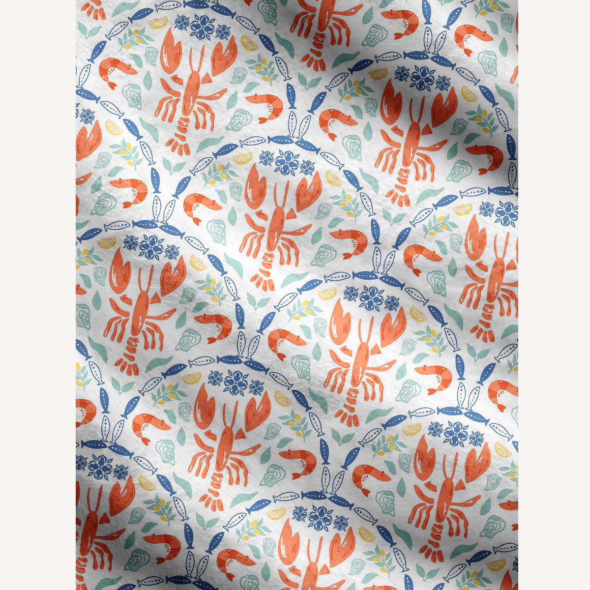 Lobster Print Coastal Sea Life Cardigan Sweaters