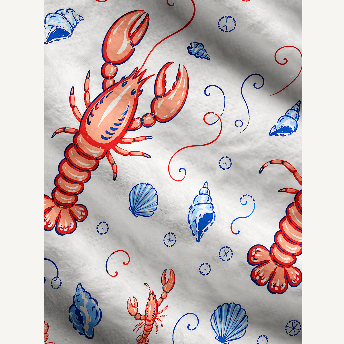 Lobster Shell Print Cardigan Sweaters