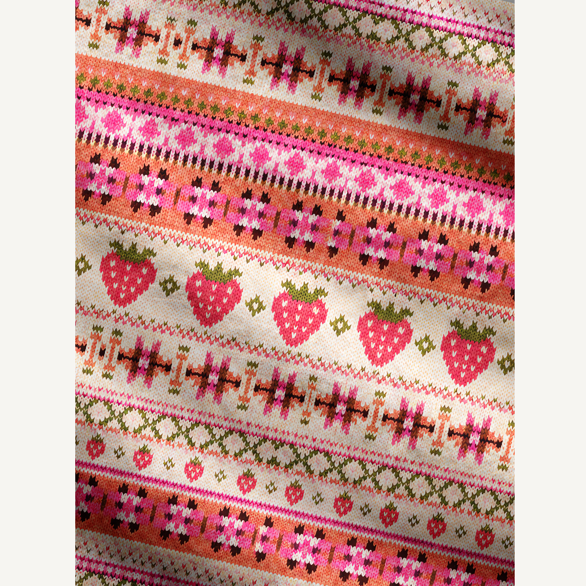 Strawberry Geometric Stripe Cardigan Sweaters