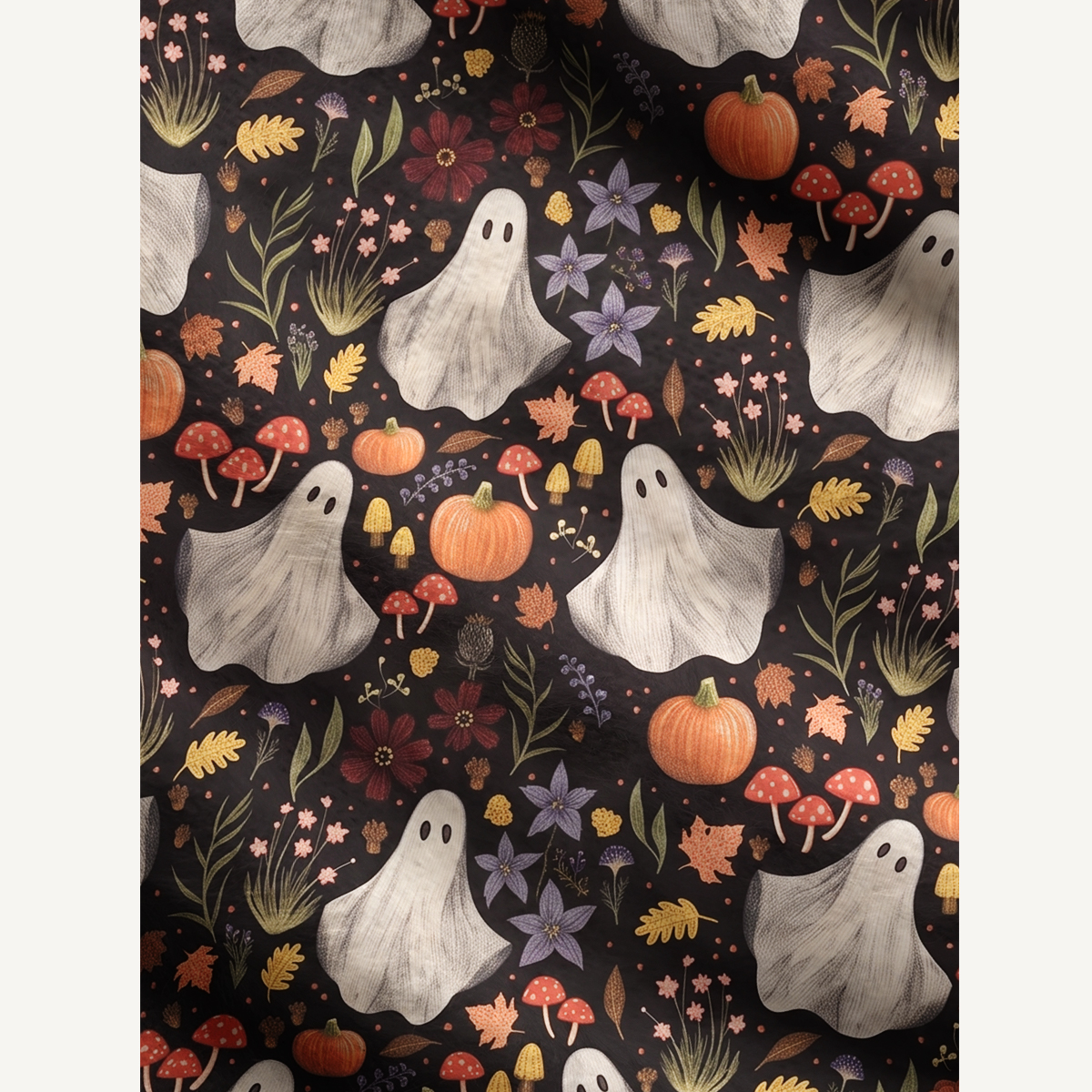Midnight Pumpkin Ghost Garden Halloween Ugly Cardigan Sweaters