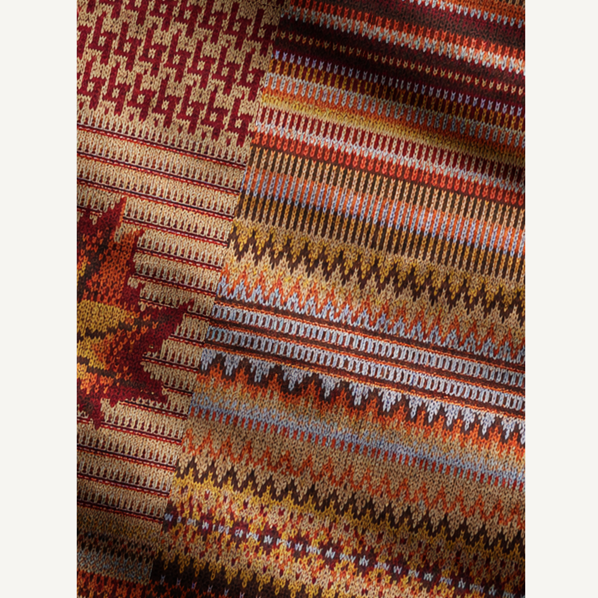 Autumn Maple Patchwork Pattern Cardigan Sweaters