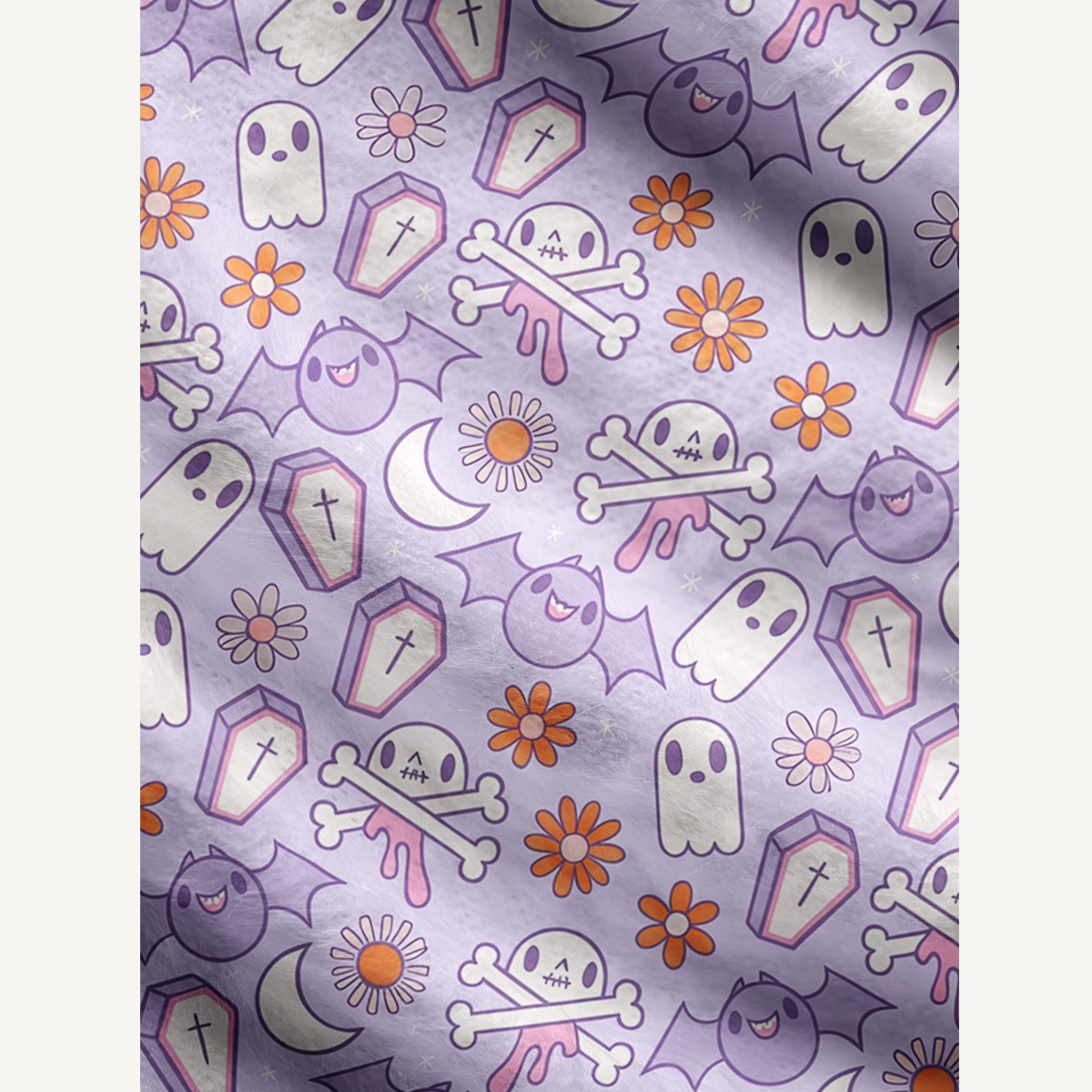 Lavender Ghost Garden Halloween Boho Ugly Cardigan Sweaters