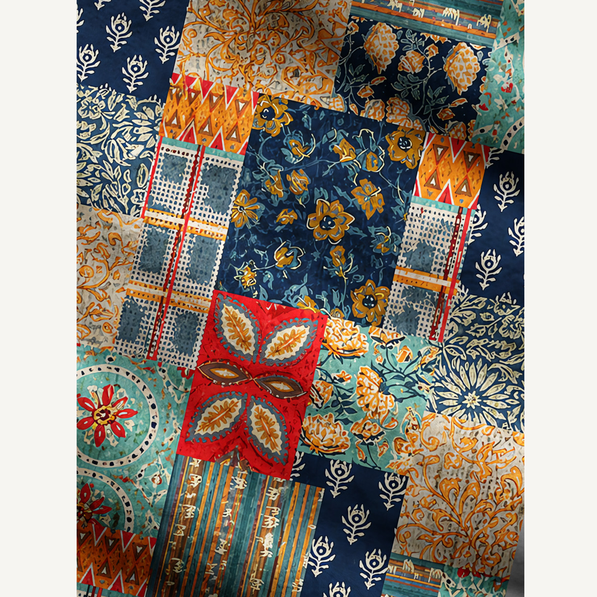 Boho Patchwork Floral & Geometric Cardigan Sweaters