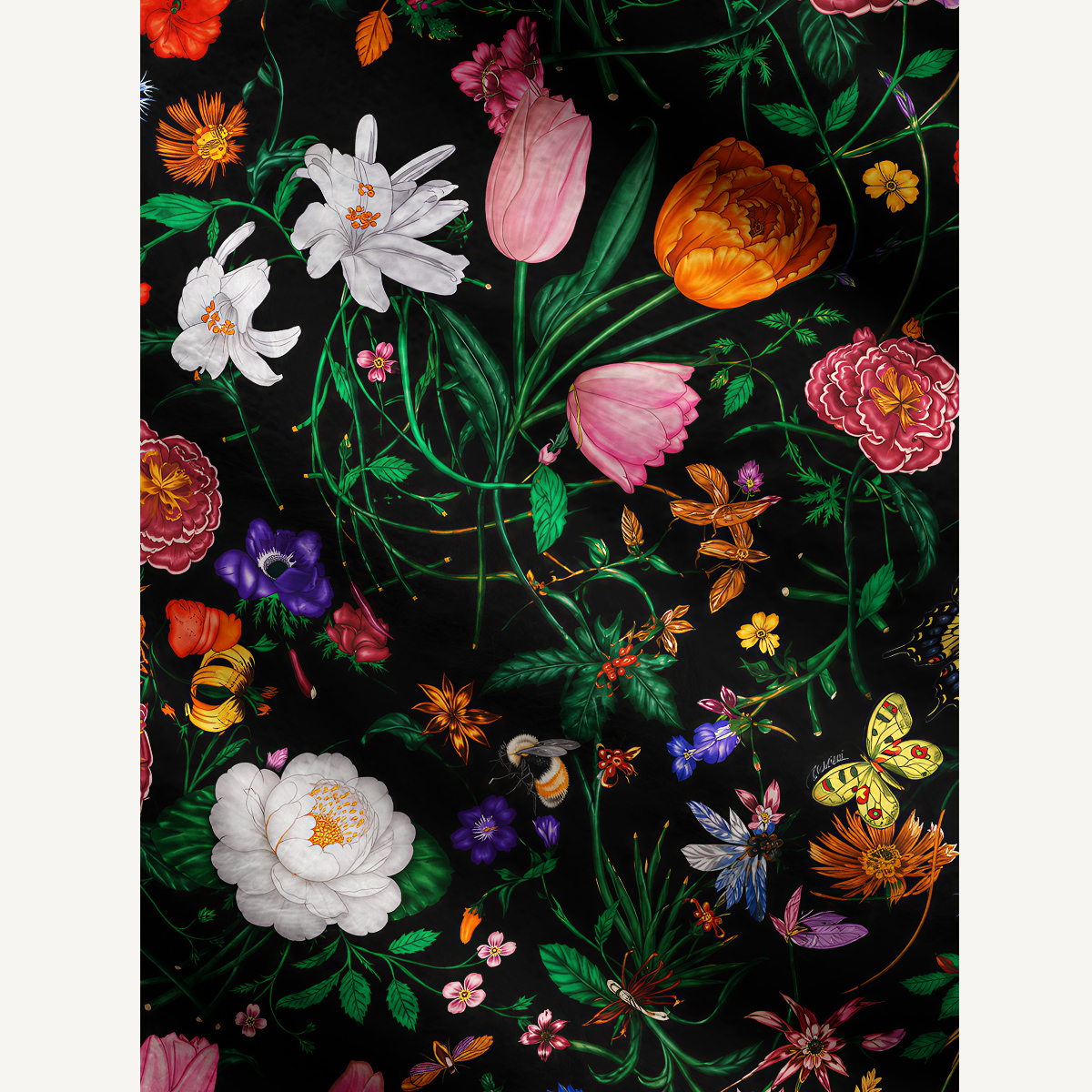 Midnight Wildflower & Butterfly Crewneck Sweater