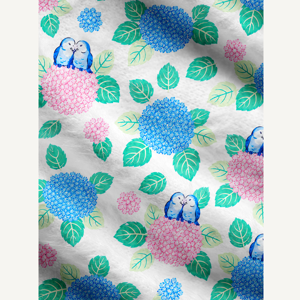 Hydrangea & Blue Bird Garden Cardigan Sweaters