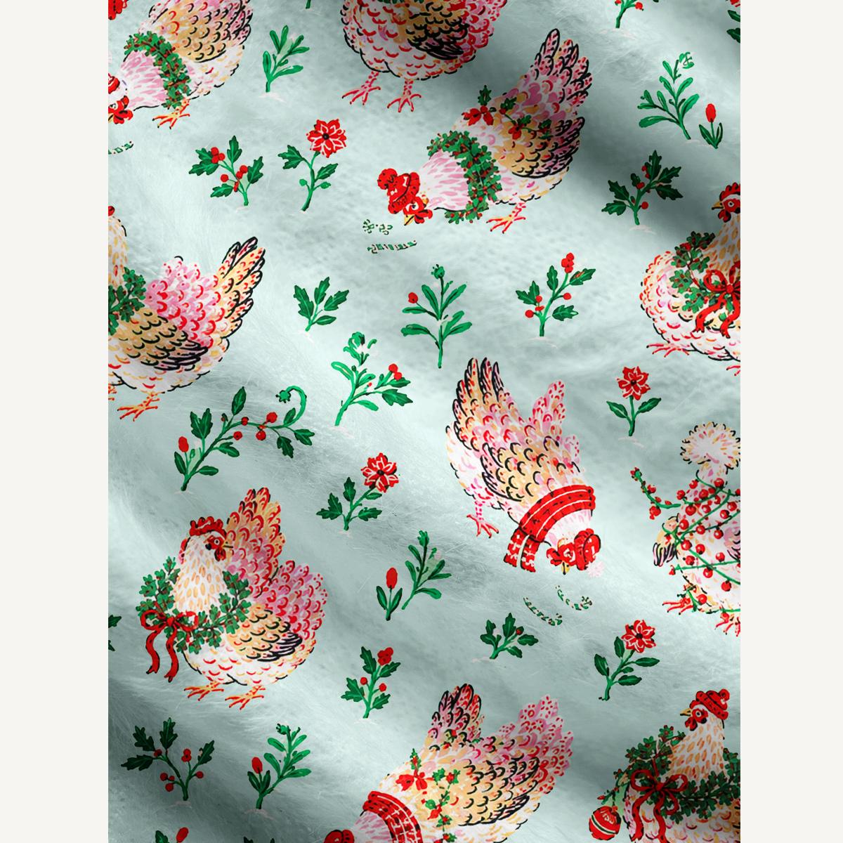 Christmas Chicken & Holly Cardigan Sweaters
