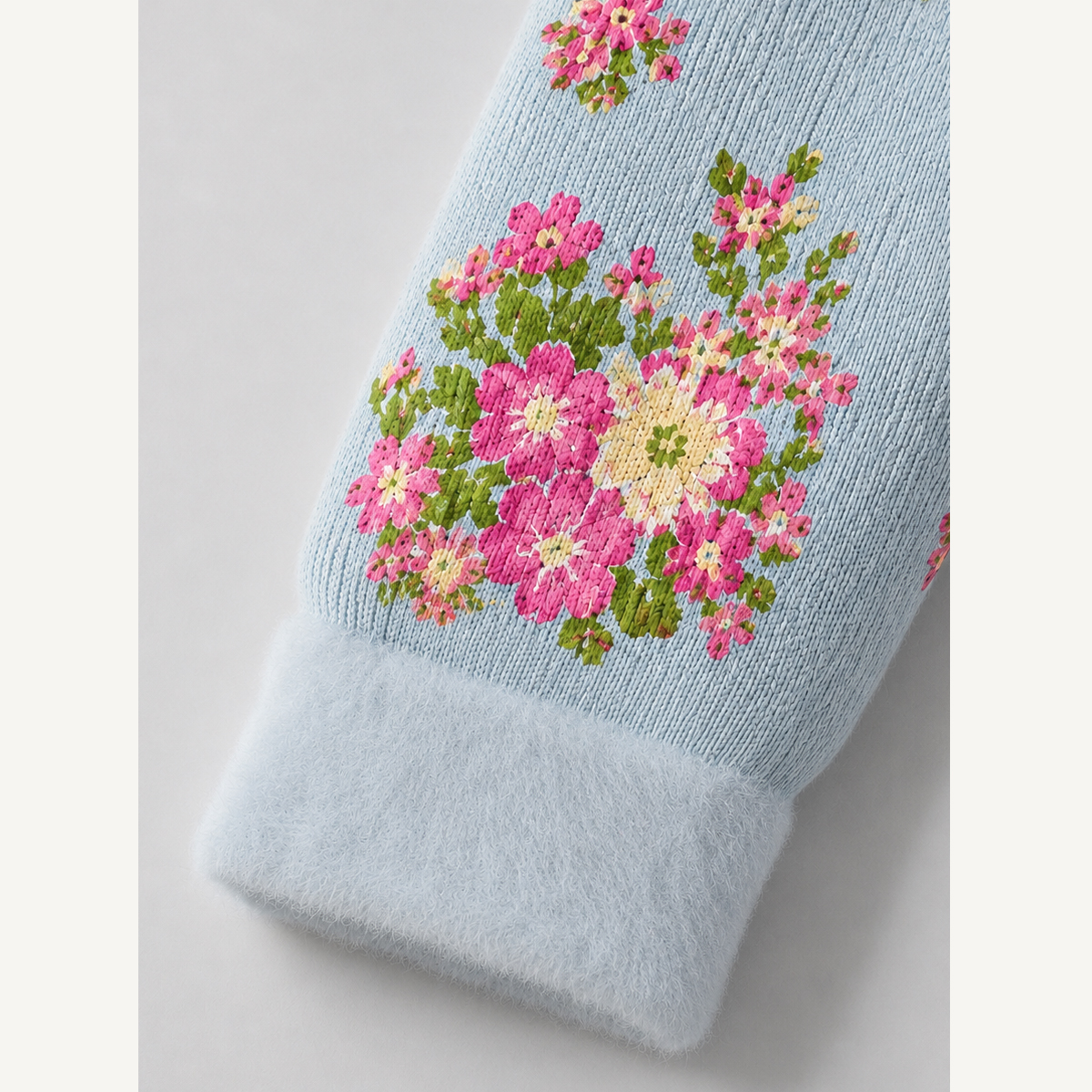 Vintage Pink Floral Bouquet Boho Ugly Cardigan Sweaters