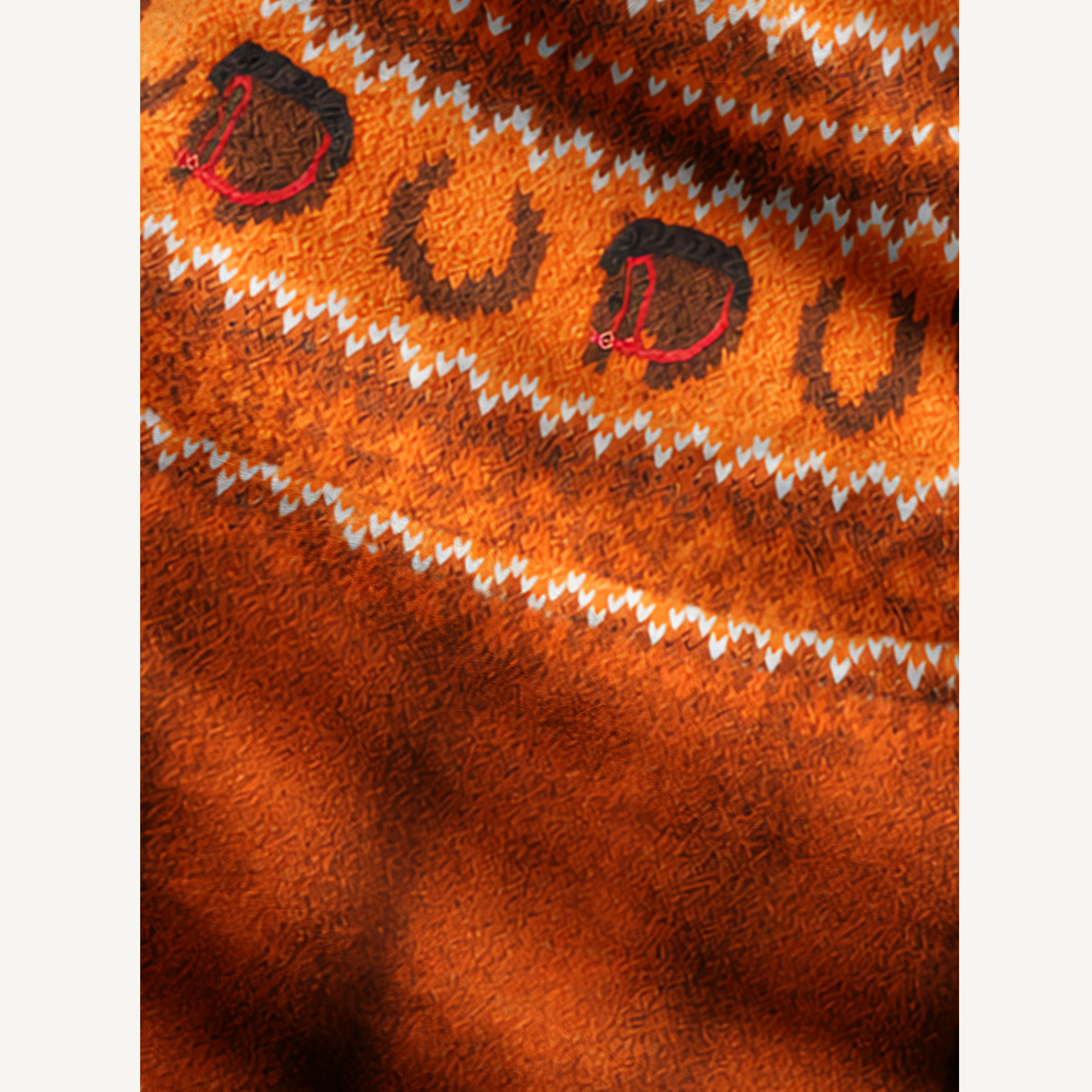 Rustic Western Saddle & Horseshoe Crewneck Sweater
