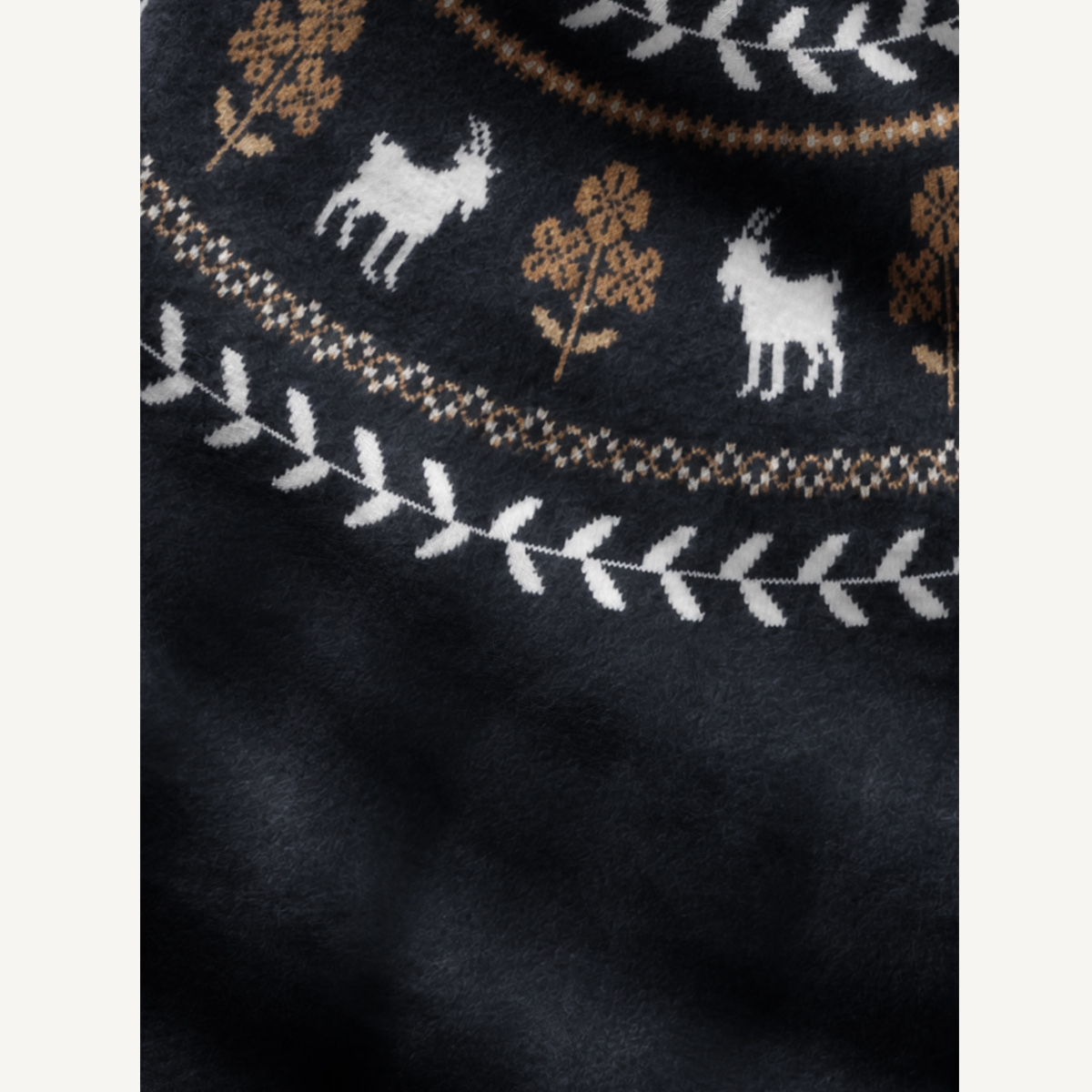 Nordic Woodland Goat & Leaf Crewneck Sweater