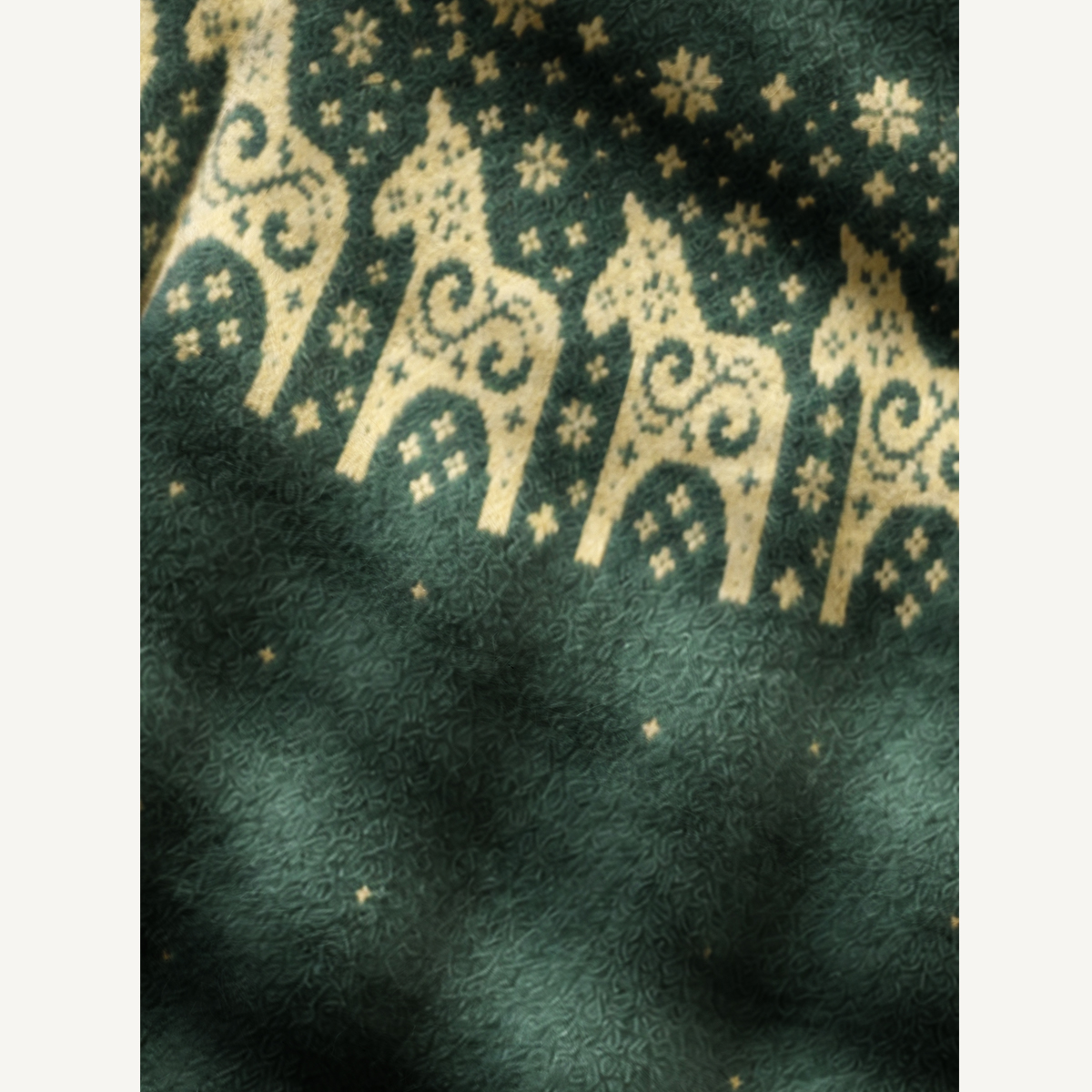 Nordic Folk Horse & Snowflake Crewneck Sweater