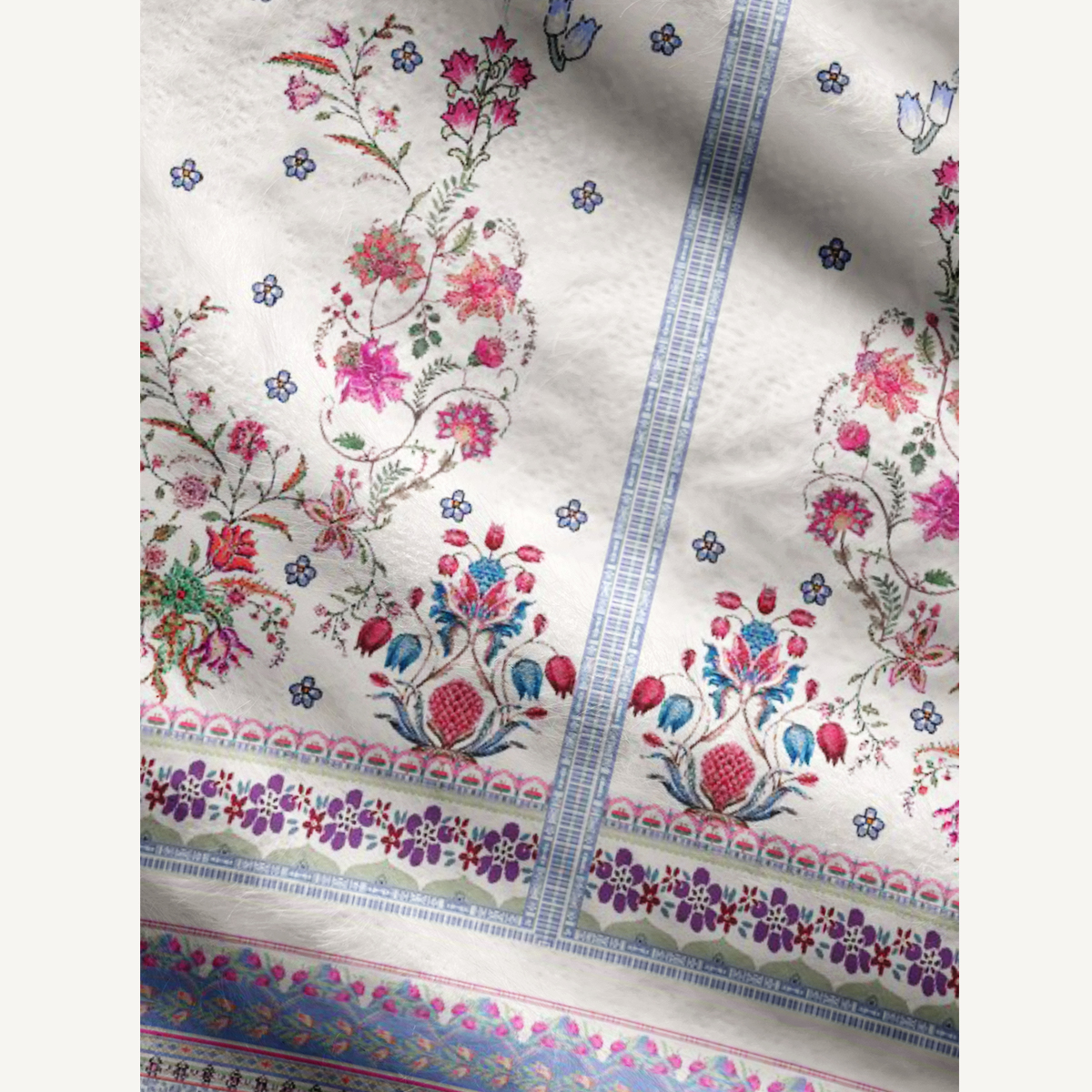 Boho Symmetric Floral Bouquet Border Pattern Ugly Cardigan Sweaters