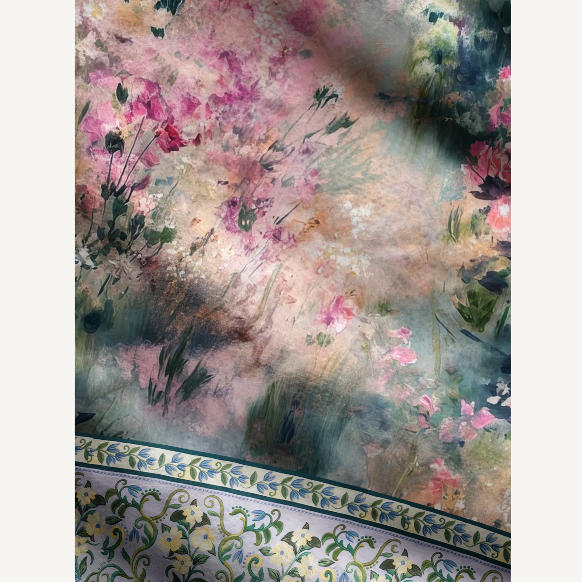 Watercolor Floral Garden Landscape Boho Buttons Women Cardigan Sweaters