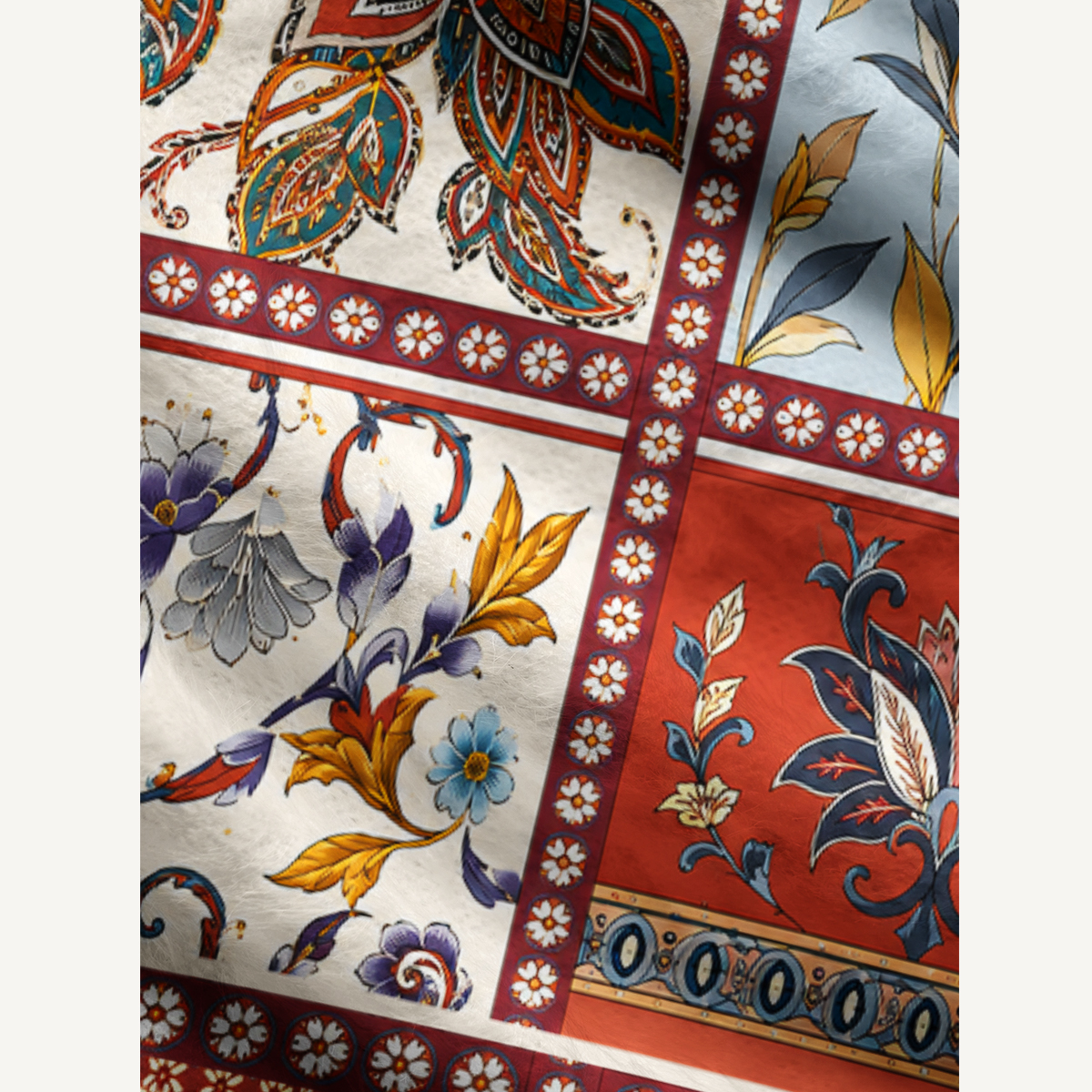 Vintage Floral Patchwork Print Boho Cardigan Sweaters