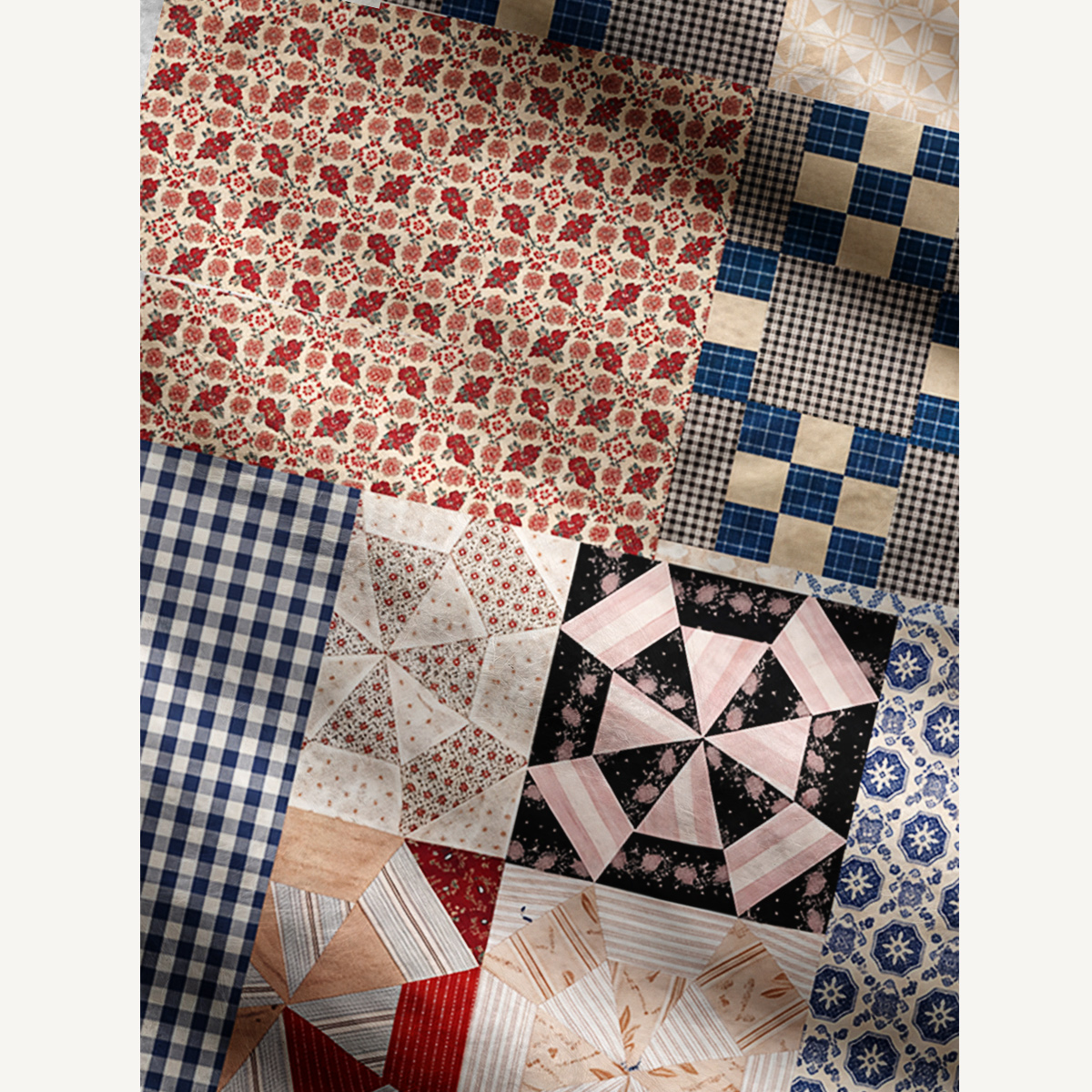 Country Cottage Patchwork Print Cardigan Sweaters