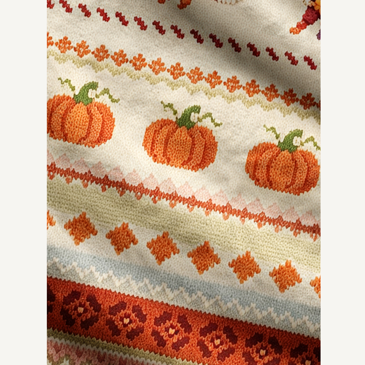 Autumn Pumpkin Fox Print Halloween Cardigan Sweaters