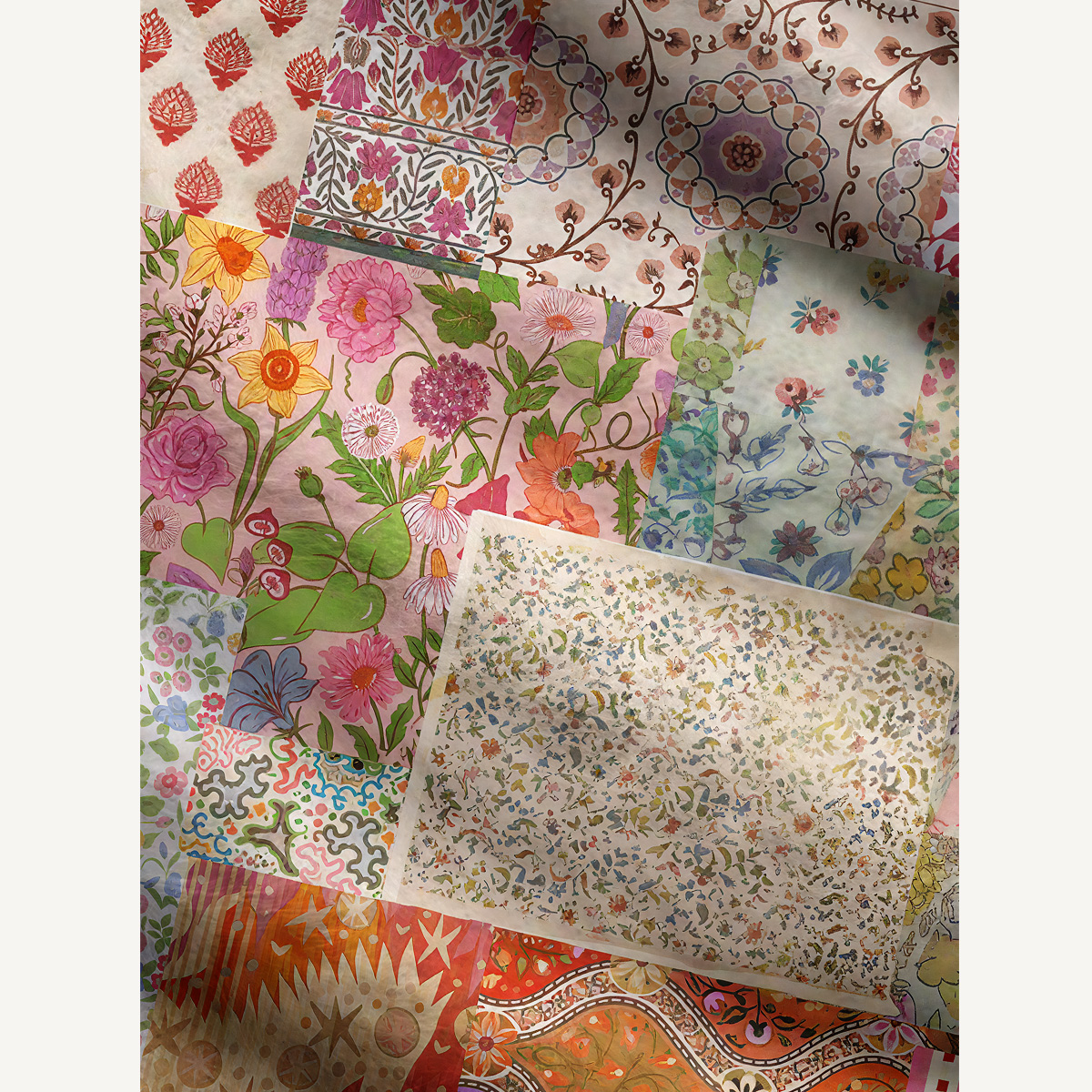Vintage Rose Patchwork Floral Boho Cardigan Sweaters