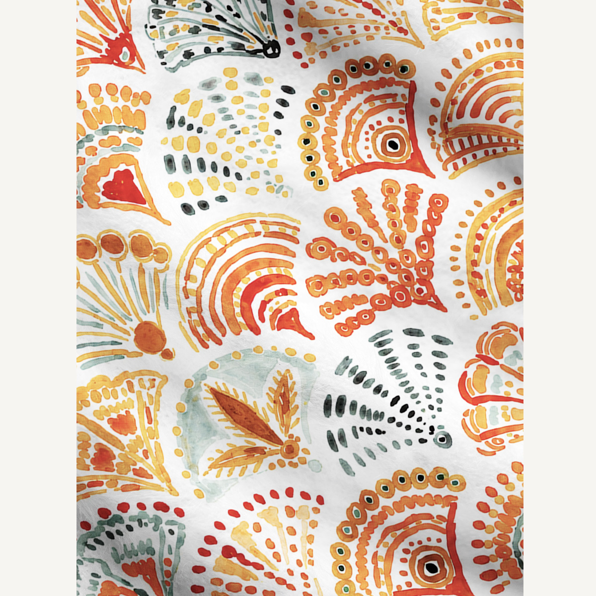 Warm Watercolor Scallop Tile Cardigan Sweaters