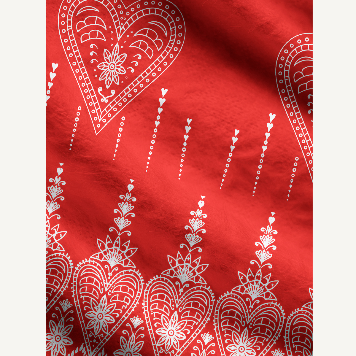 Red Folk Heart Floral Print Cardigan Sweaters