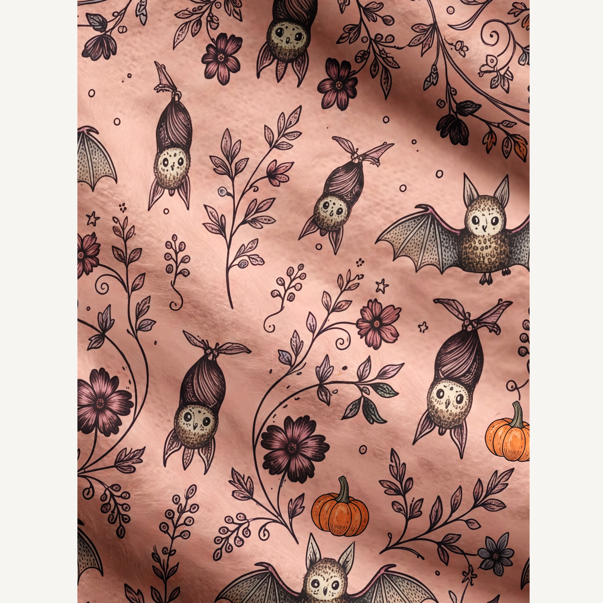 Halloween Bat Pumpkin Floral Cardigan Sweaters