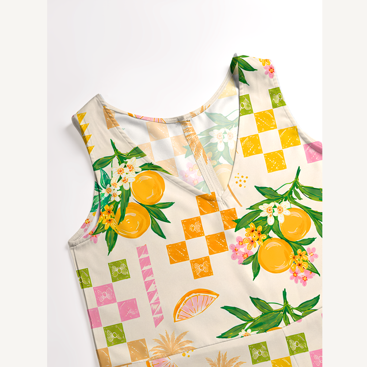 Citrus Breeze Jumpsuit with Pockets for Women