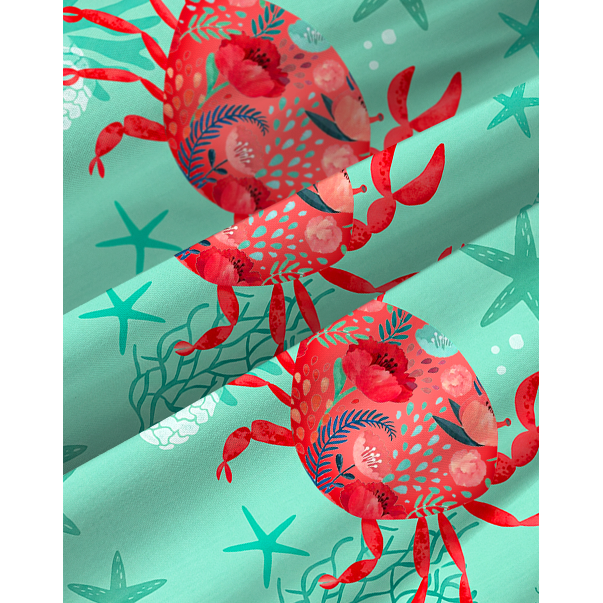 Floral Crab Spaghetti Strap Mini Dress