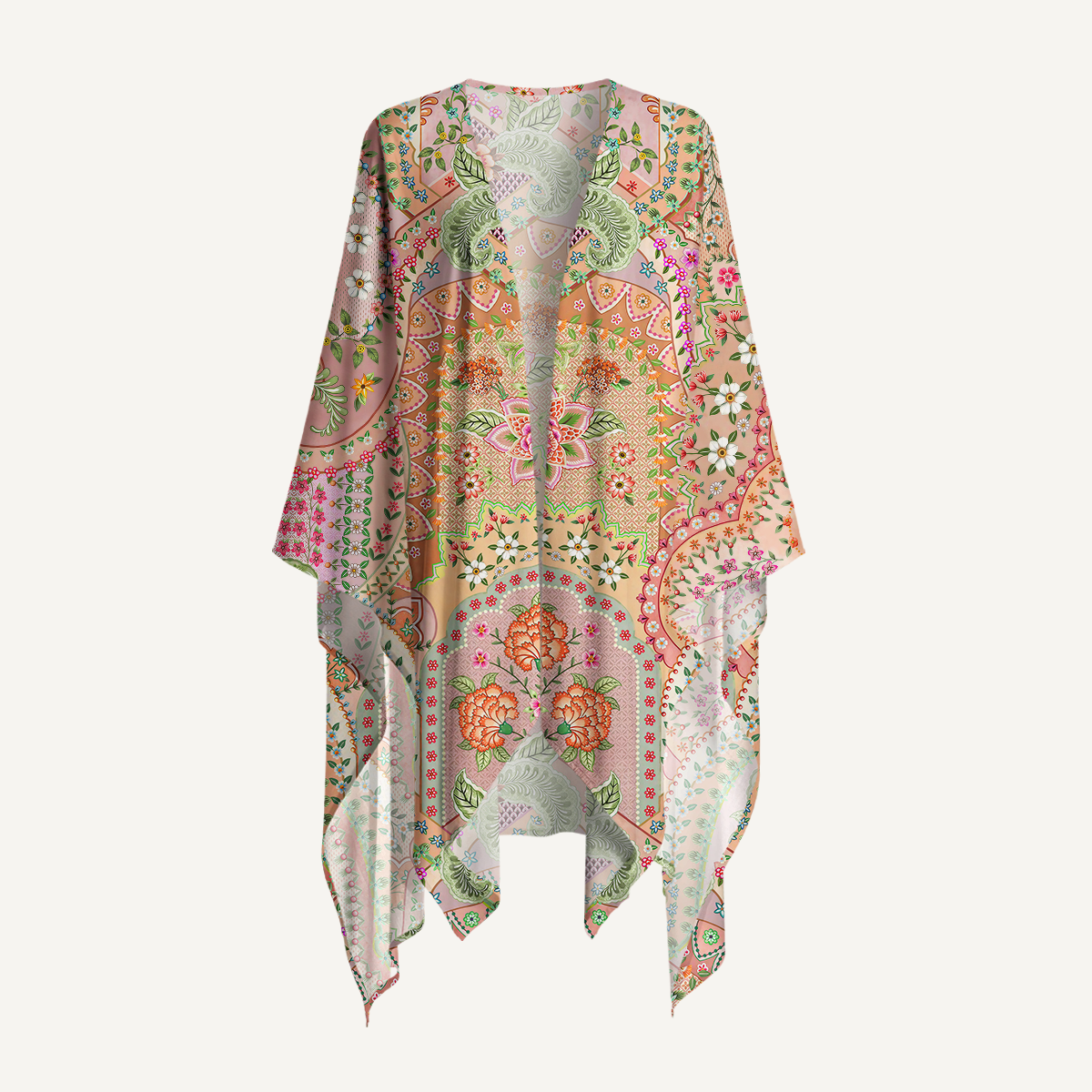 Patchwork Mandala Floral Print Kimono Wrap