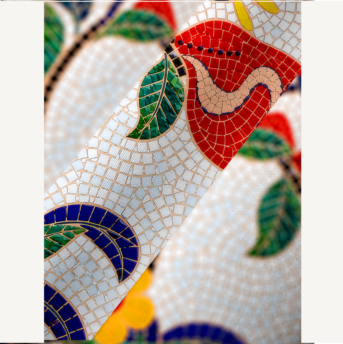 Gaudi Mosaic Red Bird Floral Kimono Sleeve Kaftan Dress