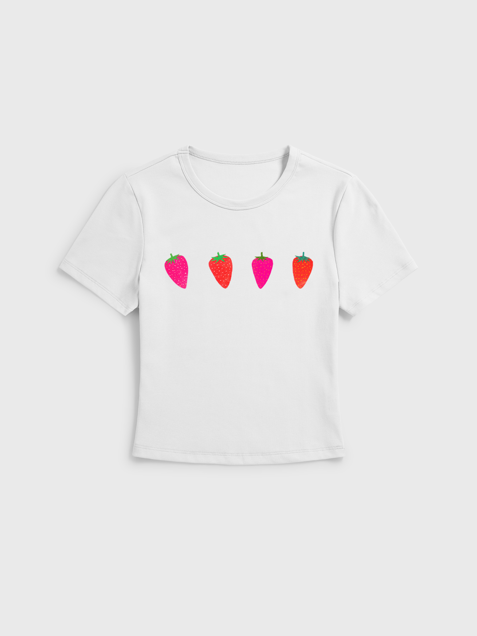 Strawberry print Baby Tee Womens