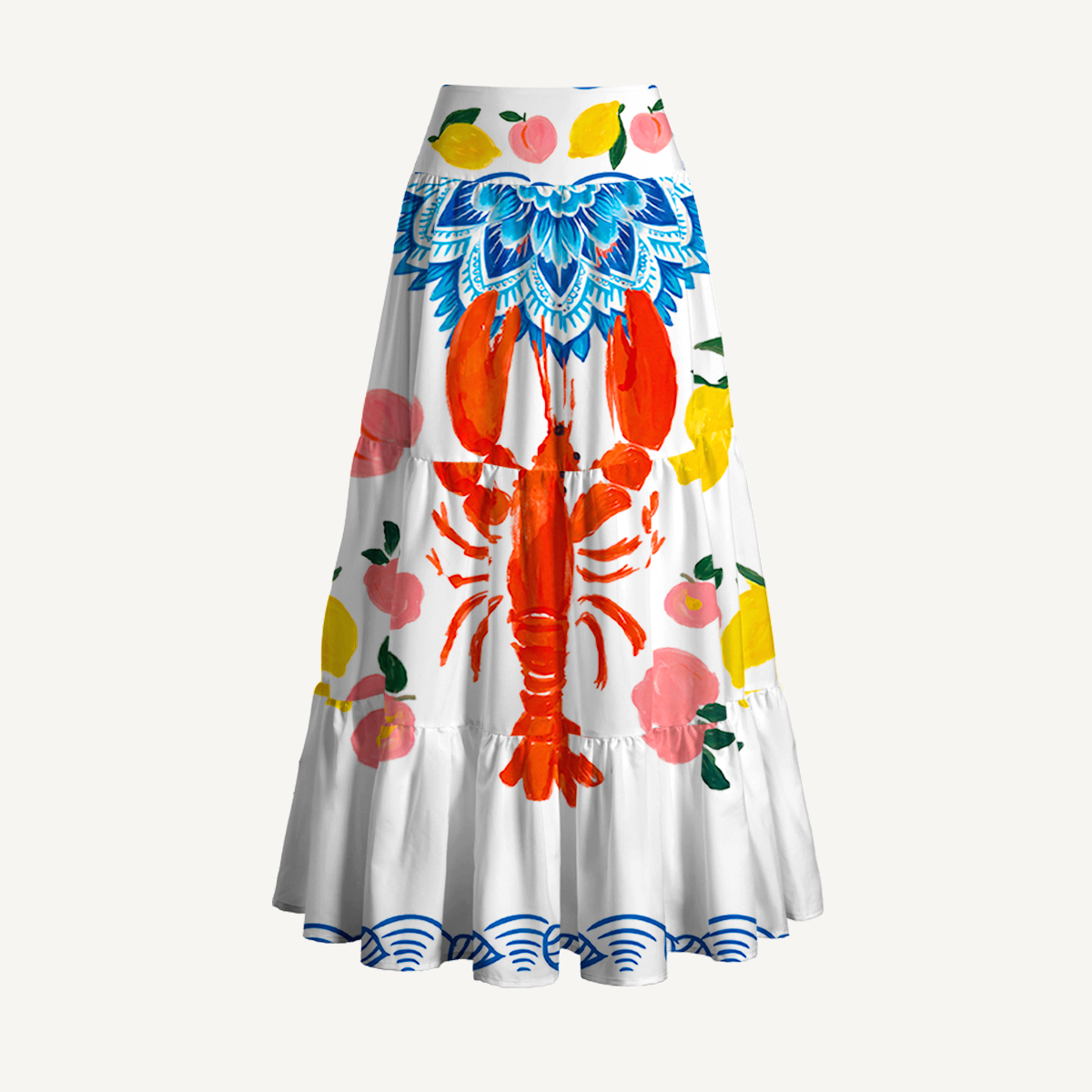 Retro Sun & Palm Maxi Skirt & Strapless Dress