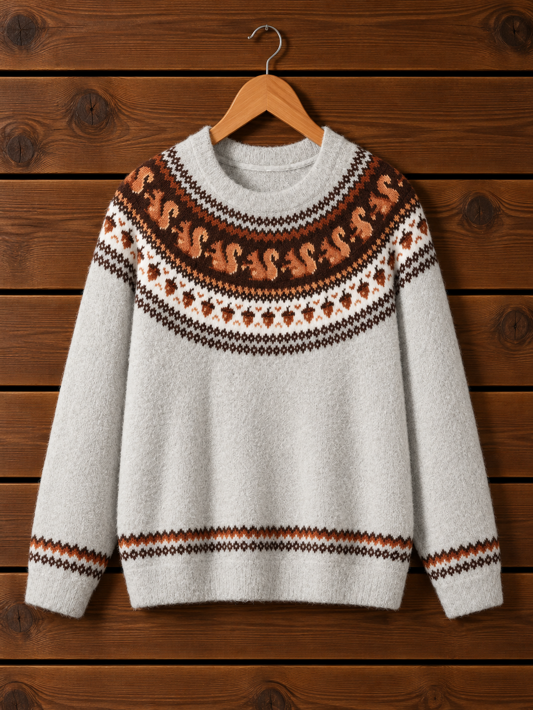 Acorn Hollow Squirrel Crewneck Sweater