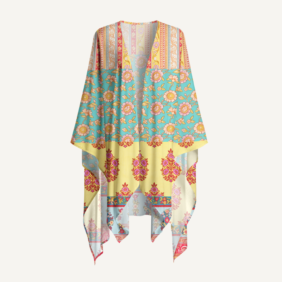 Paisley Inspired Pattern Kimono Wrap
