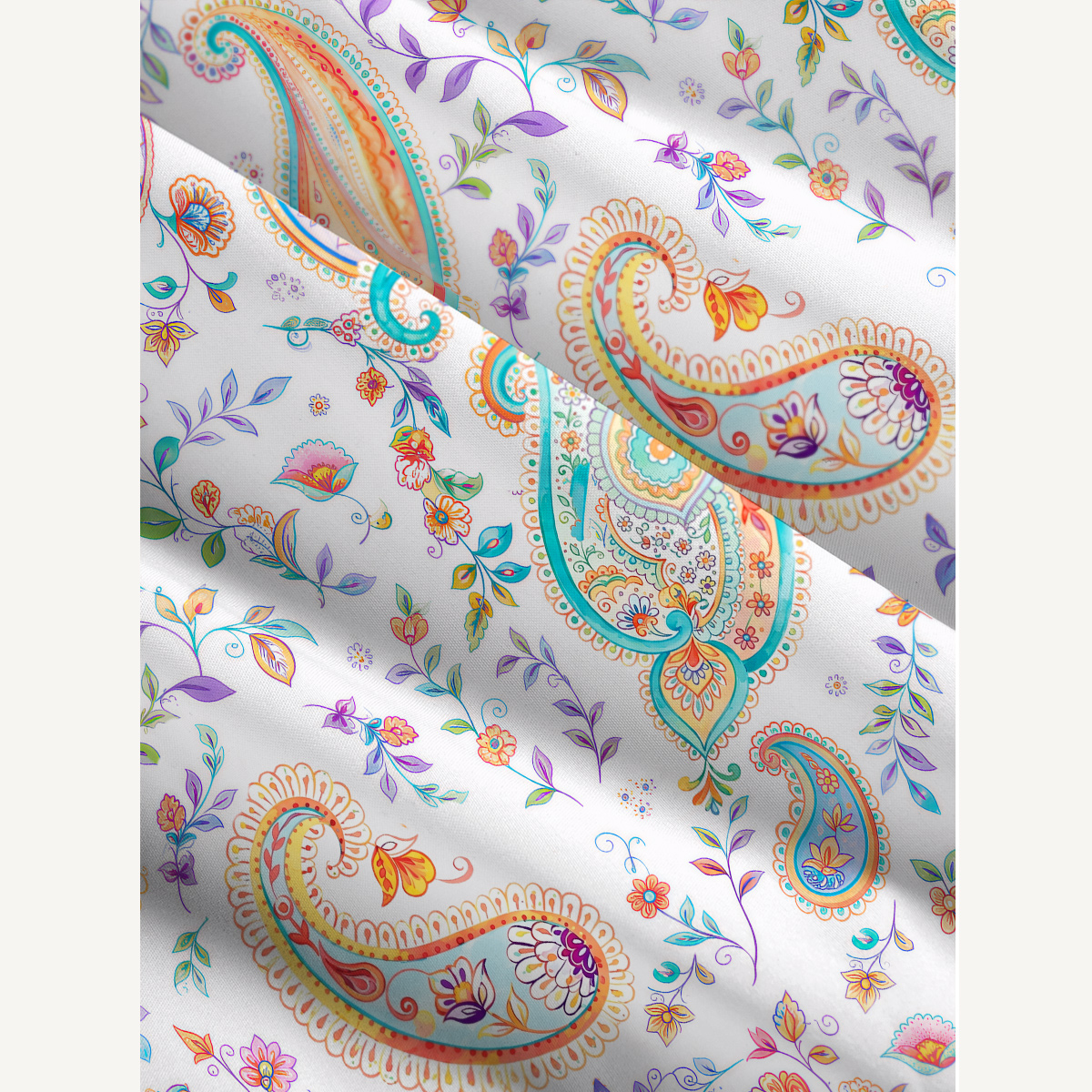 Boho Paisley Floral Botanical Pattern Strap Maxi Dress With Pockets