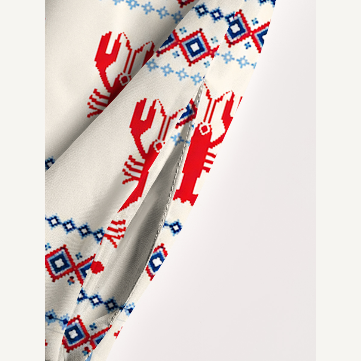 Lobster Fair Isle Print Strap Maxi Dress With Pockets