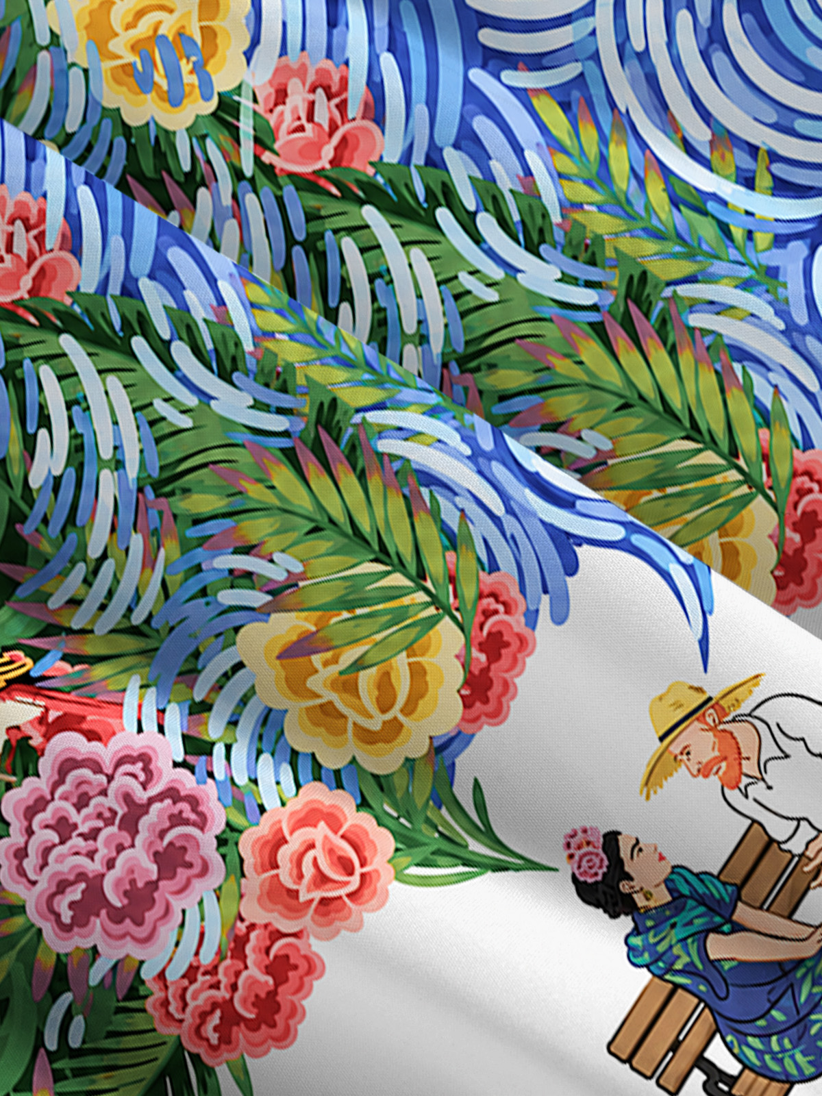 Frida Meets Van Gogh Strap Maxi Dress With Pockets