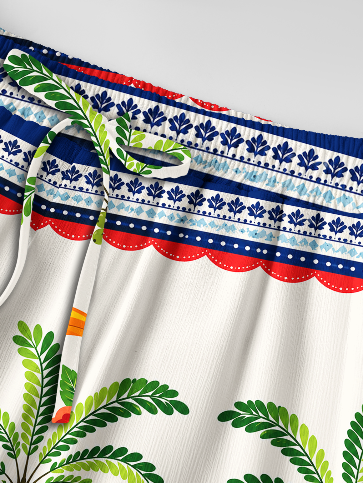 Vibrant Tropical Toucan Wide Leg Tie Waist Pants With Pockets