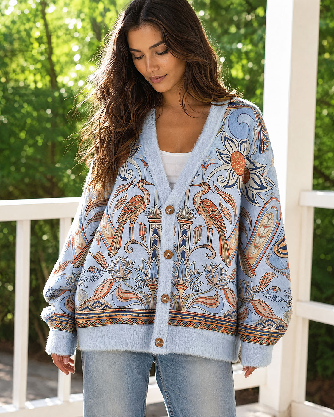Bird & Botanical Garden boho Cardigan Sweaters