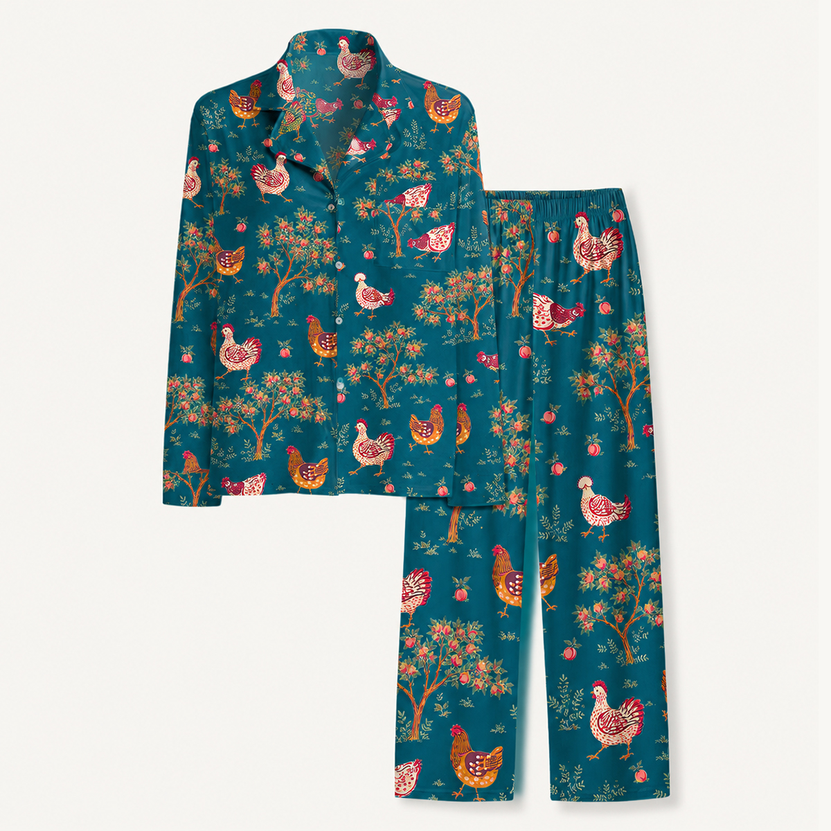 Country Chicken & Orchard Long Sleeves Pajama Sets