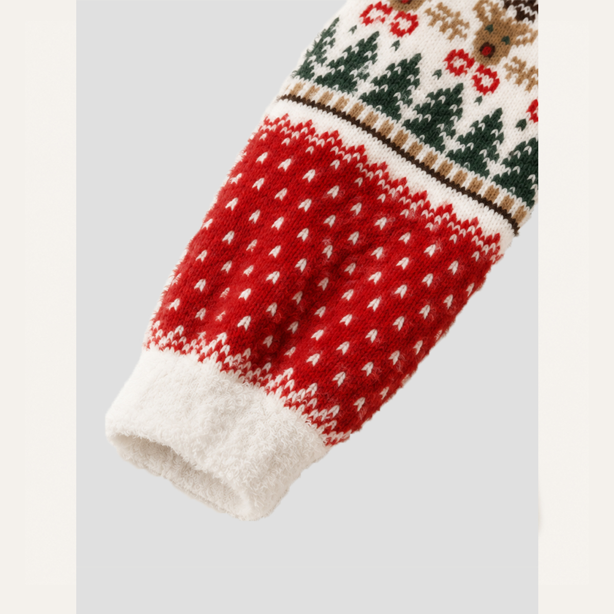 Christmas Reindeer & Pine Tree Crewneck Sweater
