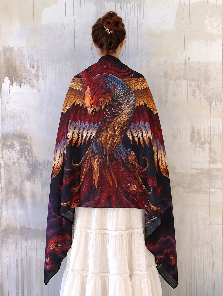 Fiery Phoenix Wing Shawl