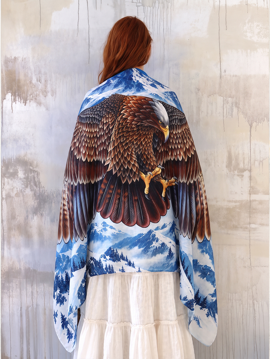 Alpine Wilderness Bald Eagle Shawl