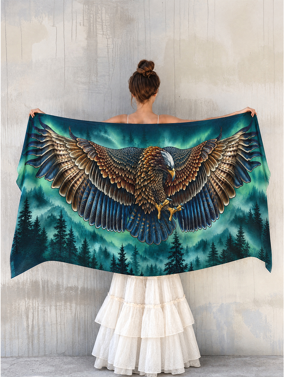 Mystic Aurora Bald Eagle Shawl