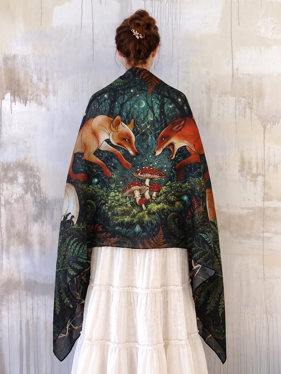 Enchanted Woodland Fox Shawl