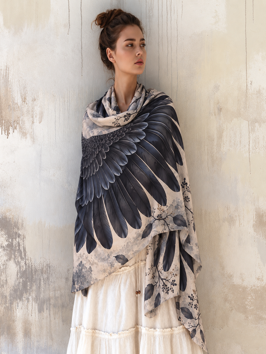 Mystic Raven Wing Shawl