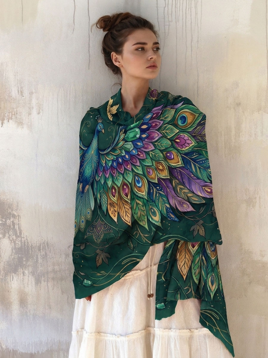 Enchanted Peacock Wing Shawl