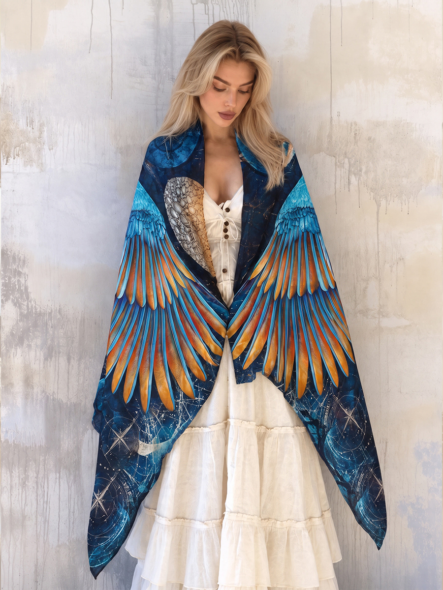 Celestial Kingfisher Wing Shawl