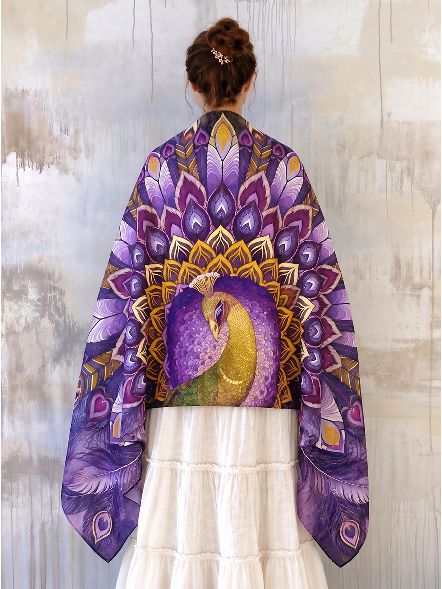 Mystic Amethyst Peacock Shawl