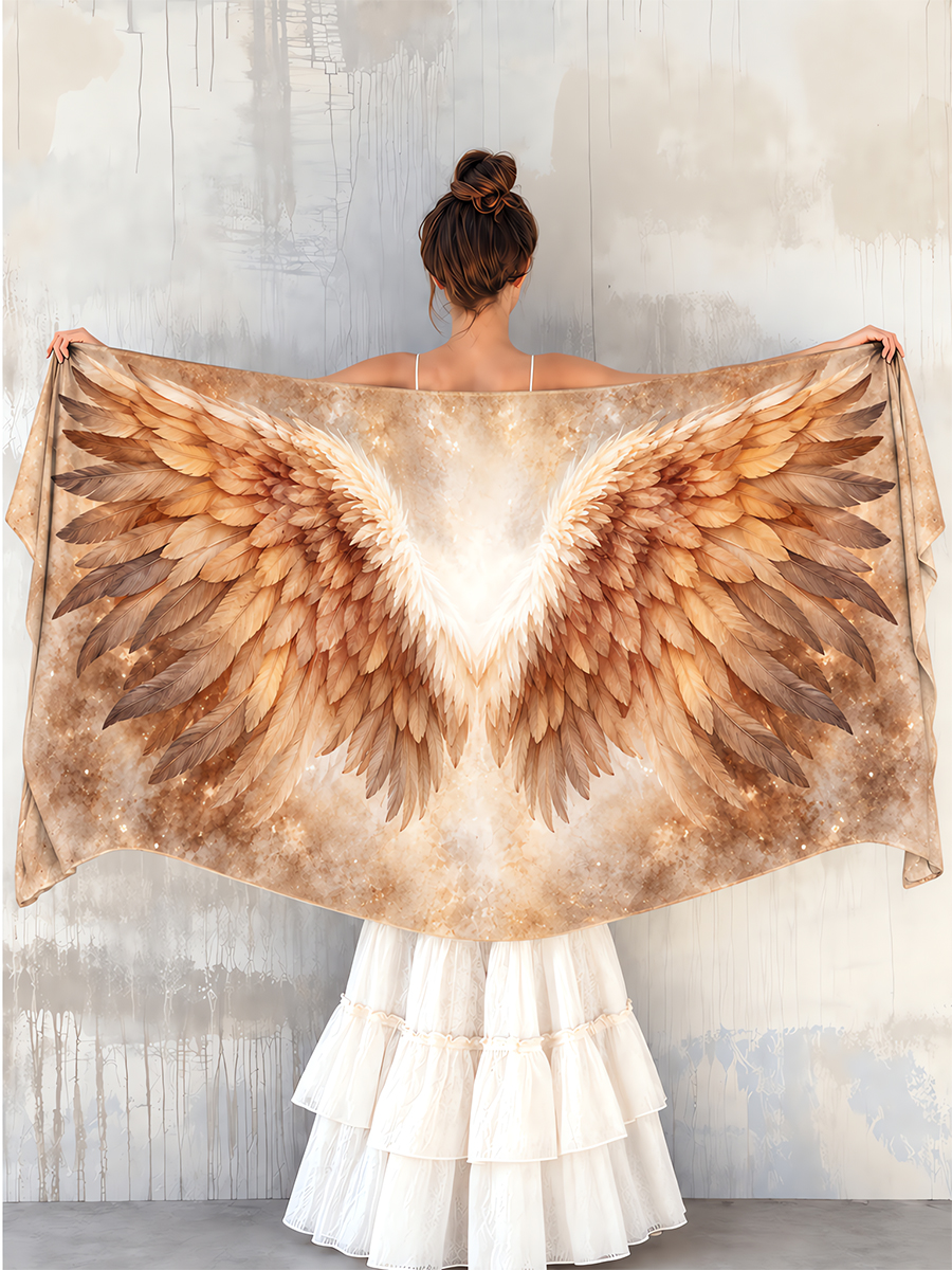 Ethereal Golden Angel Wings Shawl