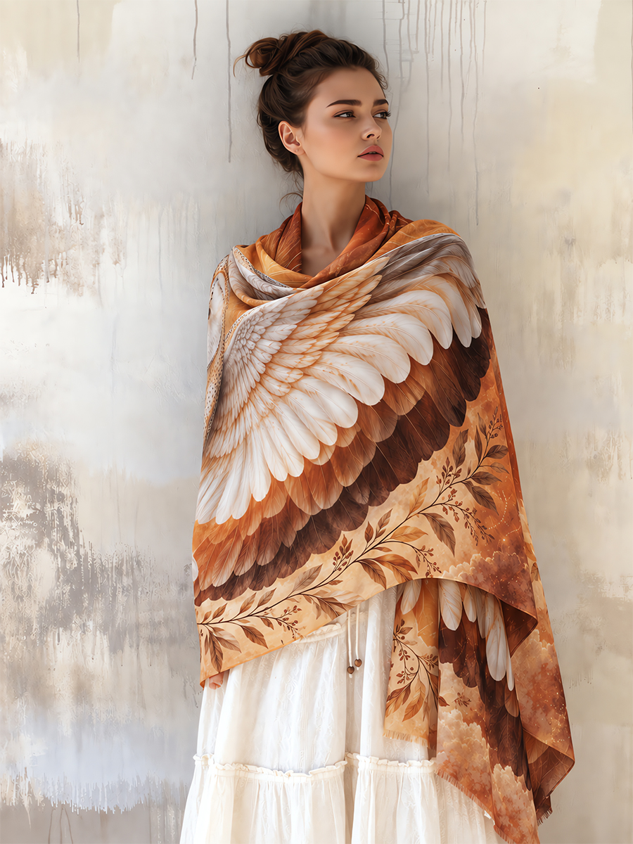 Solar Grace Barn Owl Wing Shawl