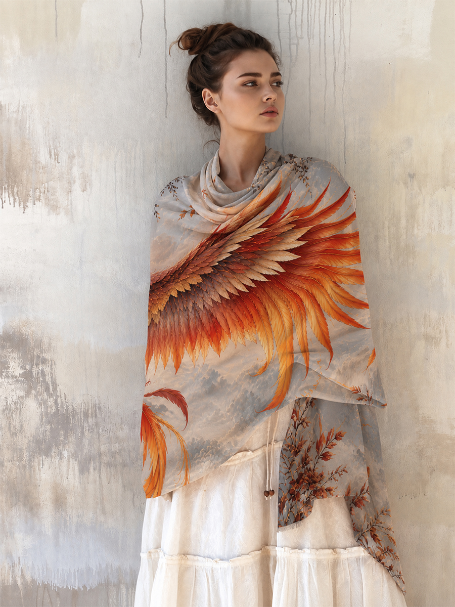 Ember Sky Phoenix Wing Shawl